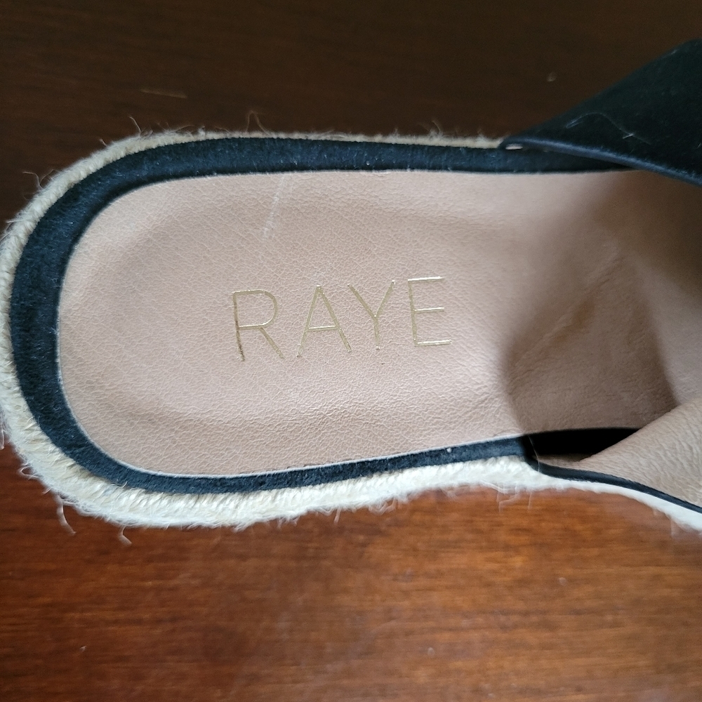 Raye Drew Espadrille Platform Sandal Sz 37.5 (US 7) Black - Picture 8 of 9